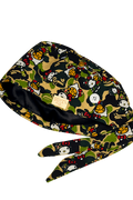 Hello Kitty x Camo Scrub Cap – Satin-Lined Tie-Back with Button Loop