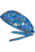 Kids in  Space Scrub Cap – Satin-Lined Tie-Back with Button Loop