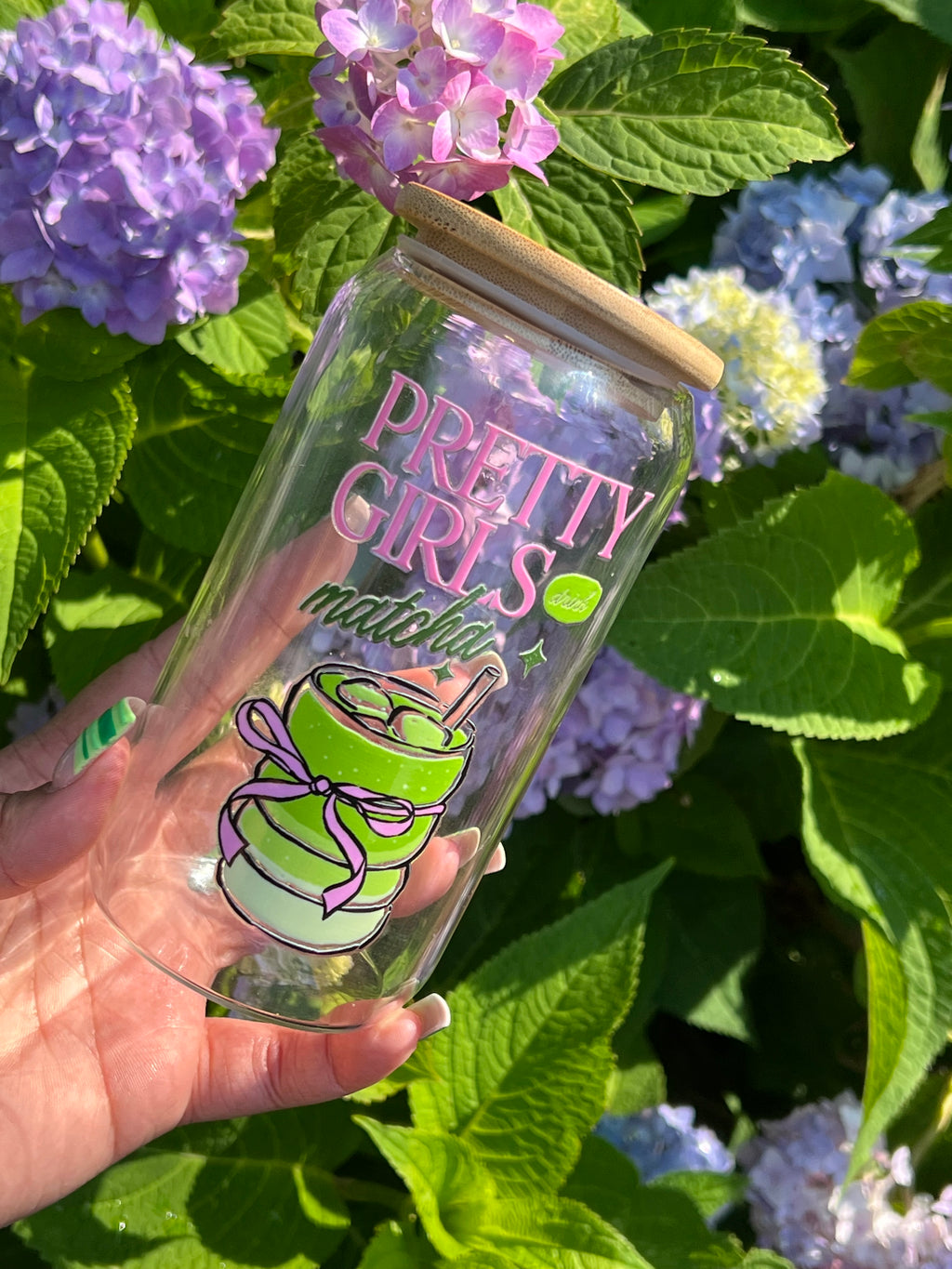 Pretty Girls Drink Matcha Glass Cup