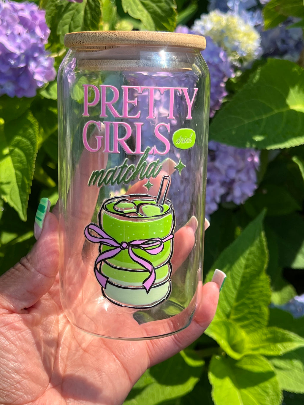 Pretty Girls Drink Matcha Glass Cup