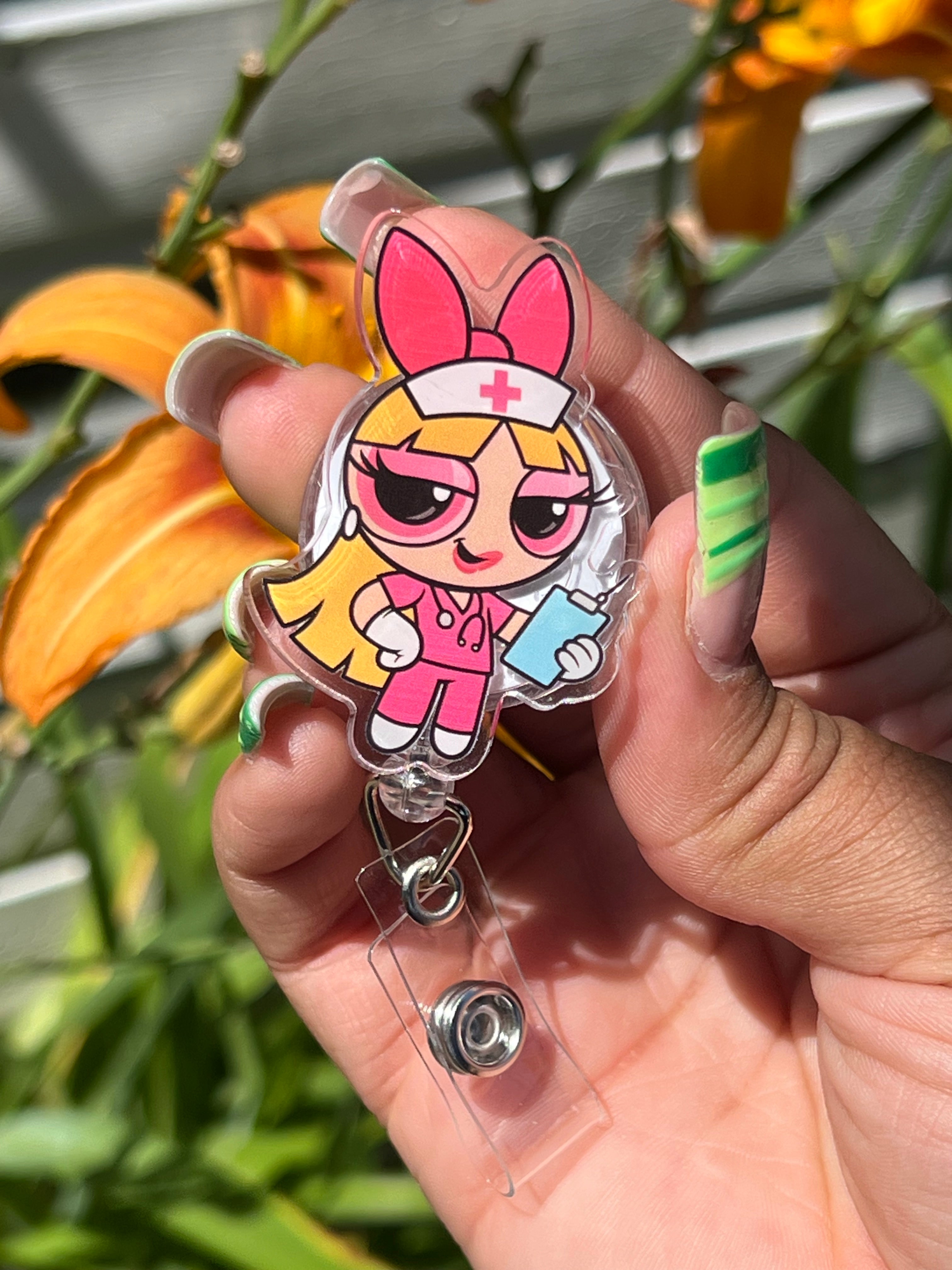 Nurse Girl Badge Reel