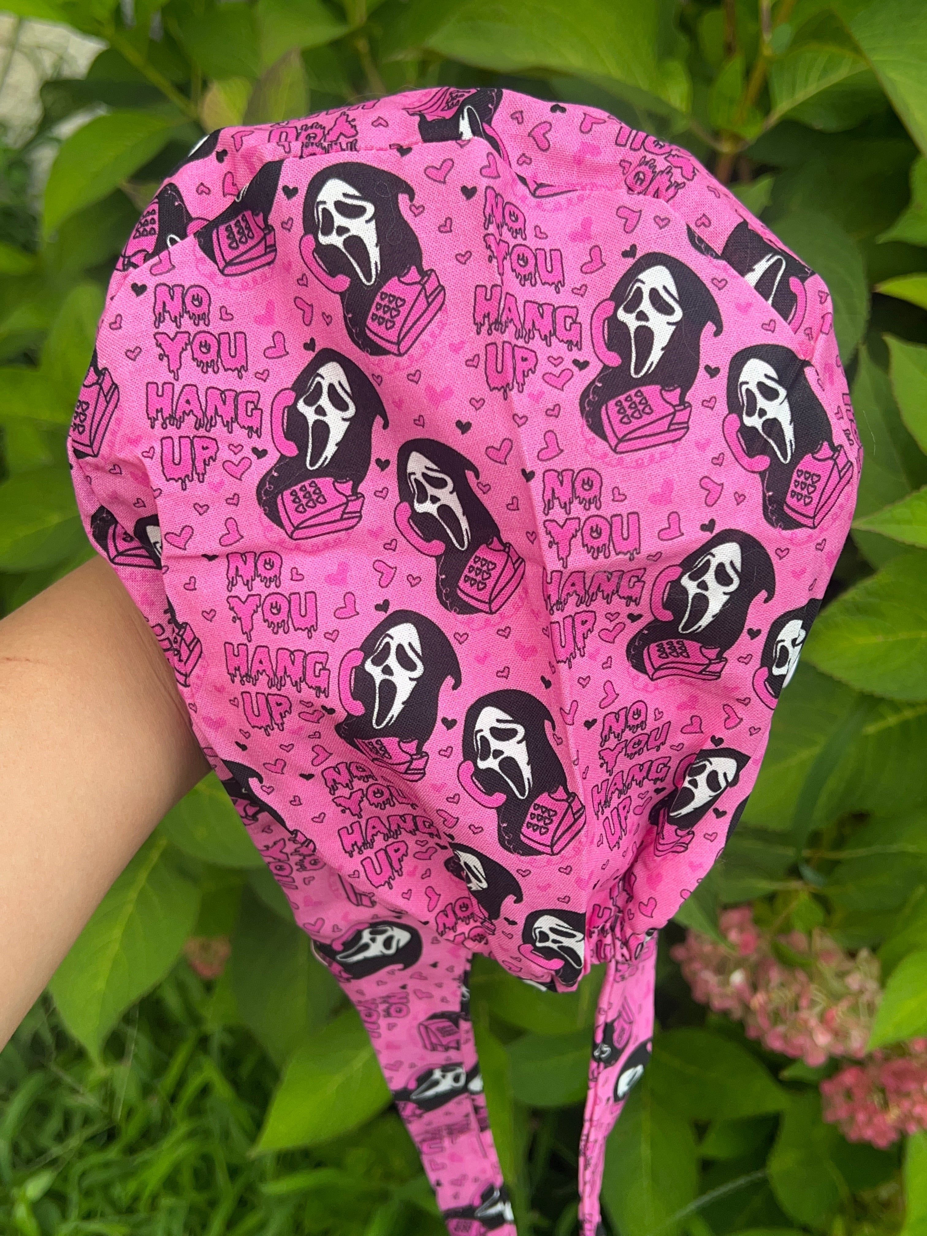 Pink Scream Ghostface Scrub Cap – Horror Valentine Print