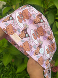 Pink Tropical Hello Kitty Scrub Cap – Hawaiian Beach Print