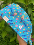 Blue Lizzie McGuire Totally Scrub Cap – Y2K Cartoon Print