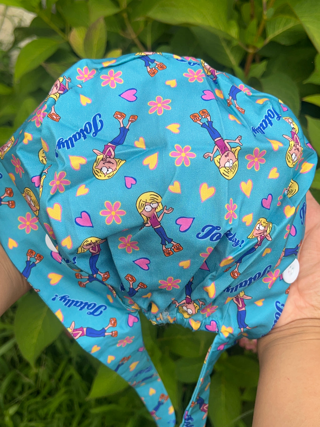 Blue Lizzie McGuire Totally Scrub Cap – Y2K Cartoon Print