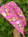 Pink Hey Arnold Helga Scrub Cap – Retro Cartoon Print