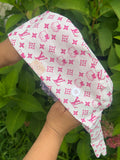 Pink Monogram Hello Kitty Scrub Cap – Designer-Inspired Print
