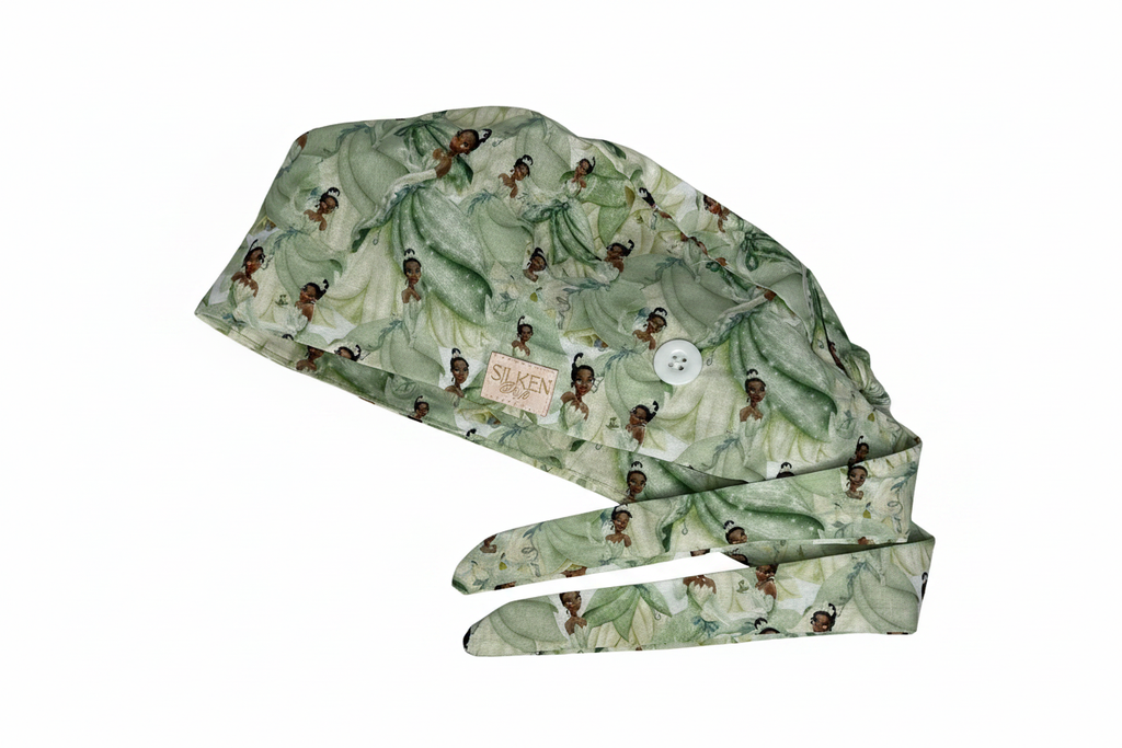 Princess Tiana scrub cap front view on white background